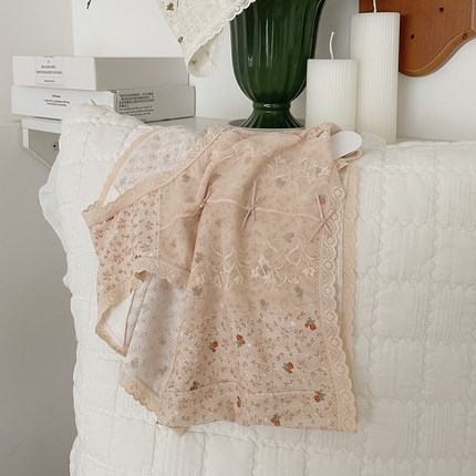 蕾丝碎花的碰撞！7A桑蚕丝天然抑菌高腰内裤女舒适透气大包臀不夹