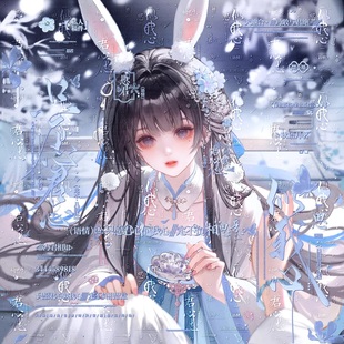 抱盒25张 情愿直购 中秋闺蜜女生插画头像扭蛋原创圈高清无水印