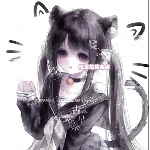 抱盒39张 萌物番阿萝直购 闺蜜女生插画头像扭蛋原创圈高清无水印