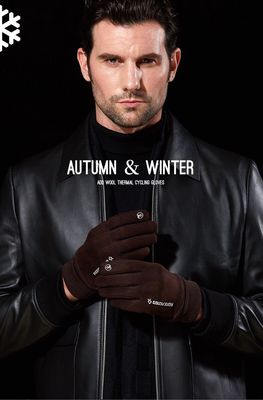 雷奇男士冬季麂皮绒手