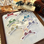 手工宠物发夹头绳碎毛夹闪钻新年新款 马尔济斯小狗夹子西施头饰