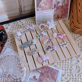 新款 手工宠物发夹彩虹粉色满钻马尔济斯头饰约克夏西施比熊泰迪猫