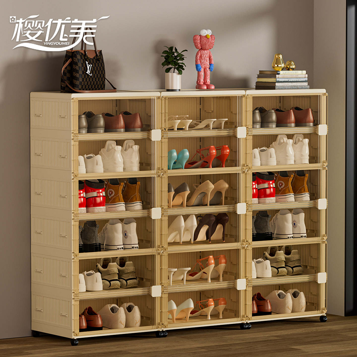 免安装入户门鞋柜鞋架多层折叠鞋盒收纳神器家用门口一体式靠墙,收纳整理,鞋盒,淘宝优惠券,粉丝福利购,淘宝优惠卷