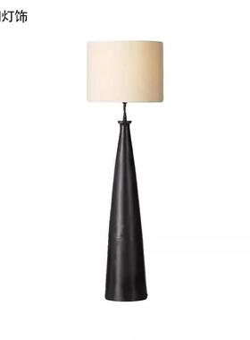 工厂直销复刻锥形铁艺落地灯 亚麻布复古美式茶楼Innes黑色灯会所