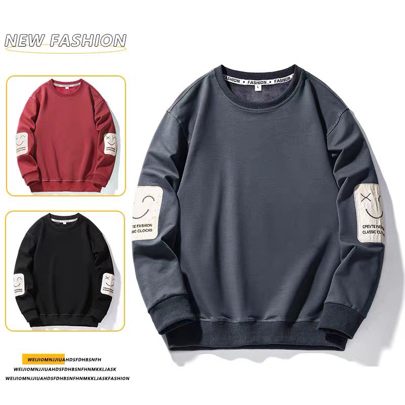 男士美式重磅卫衣春秋季衣服圆领长袖上衣潮牌秋冬季加绒加厚男装