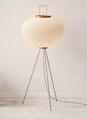 侘寂风落地灯卧室床头氛围客厅灯日系Akari24N野口勇纸灯和纸书房