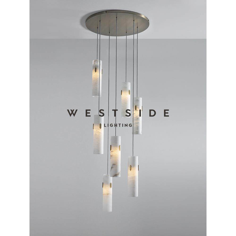 中山工厂直销Westside意式轻奢天然云石旋转覆式楼梯大吊灯别墅客