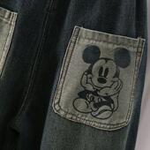 一体绒裤 儿童冬季 中小童秋冬款 男女童宽松束脚休闲裤 子 加绒牛仔裤