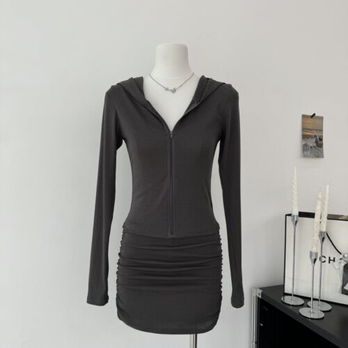 Fart Shop居家休闲 莱赛尔连帽上衣裤裙套装女春夏针织两件套