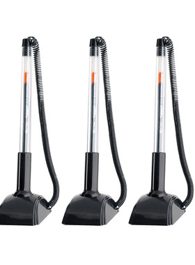 刷卡结账签字笔 黑色柜台台笔签字笔桌面带线固定电话笔 台式办公中性笔粘桌笔吧台笔 前台碳素笔水笔商务笔