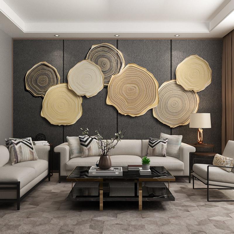 北欧现代简约复古木纹年轮墙布电视背景墙纸客厅沙发抽象艺术壁纸