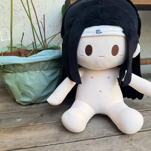 原创魔道祖师正版动漫周边同人魏无羡蓝忘机40cm棉花娃娃可爱礼物