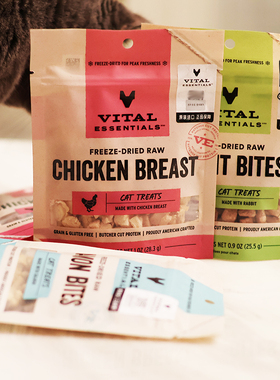 Vital Essentials ve冻干猫零食鸡肉宠物成幼猫鱼干兔肉猫咪零食