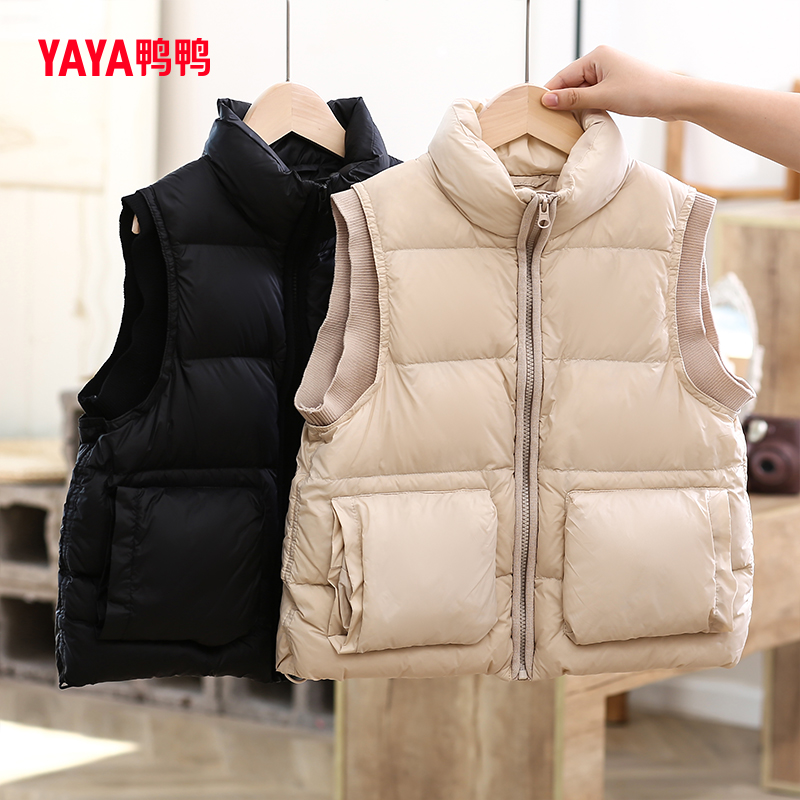 鴨鴨韓版冬季加厚羽絨馬甲