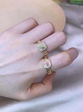 发财戒指女麻将红中个性开口戒