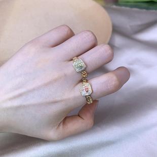 发财戒指女麻将红中指个性设计高级感开口ins冷淡风潮酷食指戒指