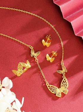镂空蝴蝶轻奢女首饰套装