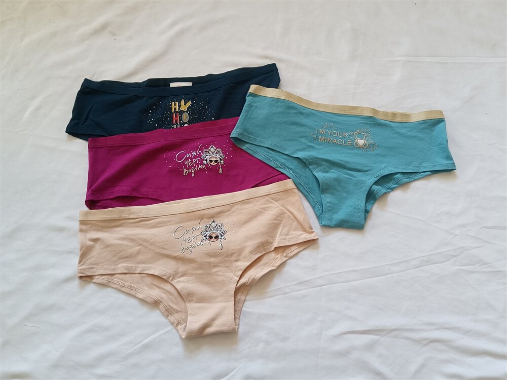 女式小平角中低腰内裤裤头棉质