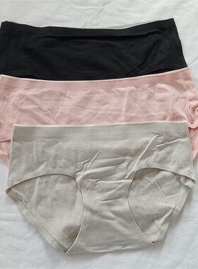 D23-40纯棉女式一片三角无痕内裤中低腰裤头底裤包臀透气少女小码