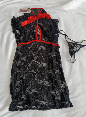 D45-25女式性感蕾丝旗袍样式吊带背心睡裙睡衣夏季薄