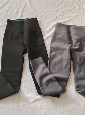 D45-13女式加绒加厚高腰外穿舒适紧身小脚九分裤黑色提臀长裤打底