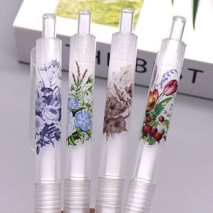 中性笔POD5学生用0.5考试黑笔针管头按动水笔洋风奶茶花草店猫头鹰芭比签字笔 PLATINUM白金牌小爱豆限定款