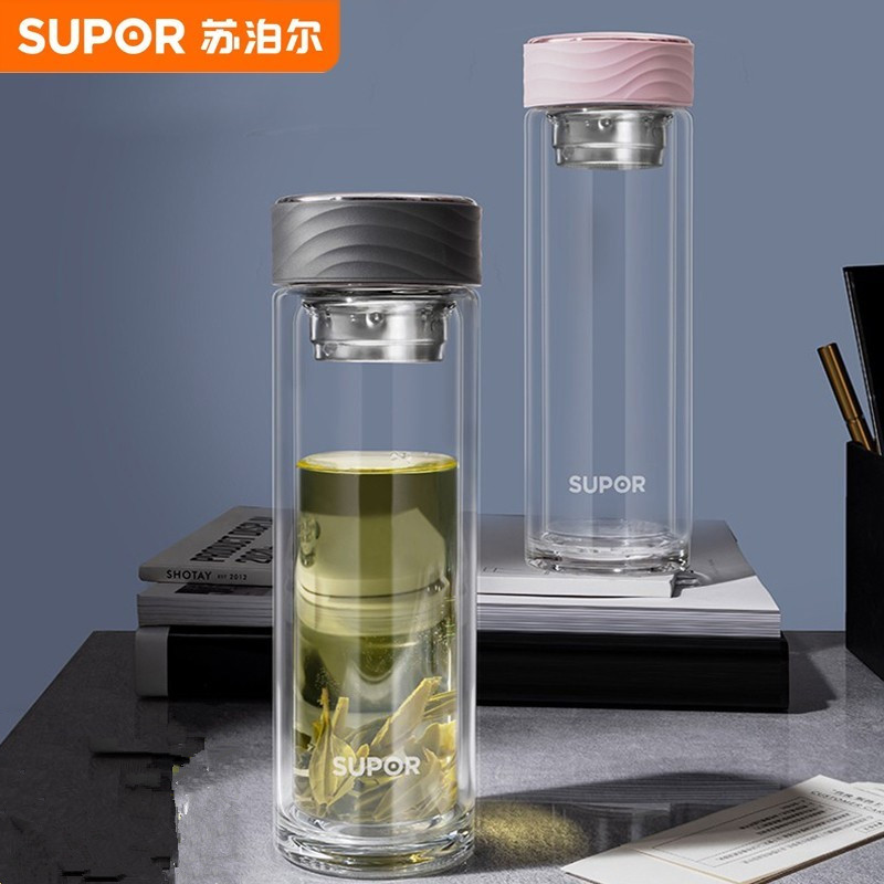 苏泊尔耐热高硼硅商务双层玻璃杯