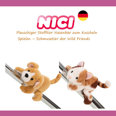 德国NICI小棕狗小花猫毛绒玩具