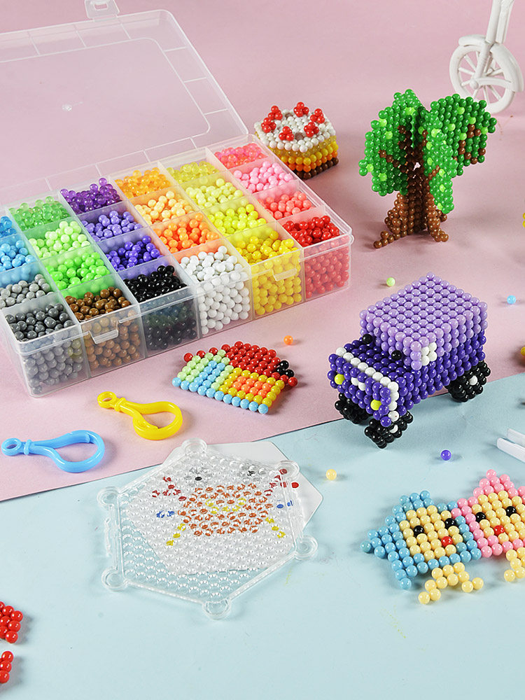 물 안개 매직 비즈 어린이 수제 DIY 재료 퍼즐 수용성 콩 안개 비즈 3 차원 소녀 장난감