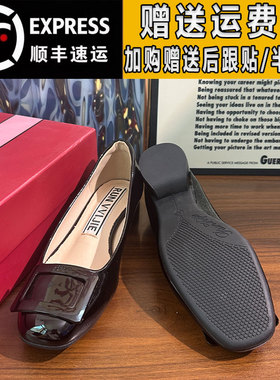 rv粗跟黑色玛丽珍鞋女真皮2025秋季通勤单鞋女百搭一脚蹬方扣女鞋