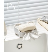 蝴蝶结沥水肥皂盒创意香皂盒置物架卫生间浴室家用陶瓷不积水皂碟