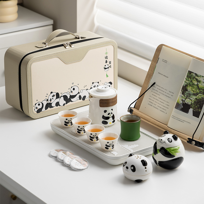 中国风特色文创伴手礼送老外客户生日礼物熊猫元素茶具套装礼盒装