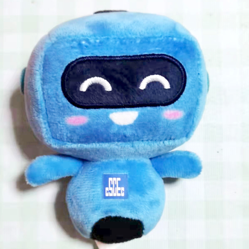 中国建筑蓝宝钥匙扣中建小挂件迷你版蓝宝宝小公仔中建ci毛绒玩具