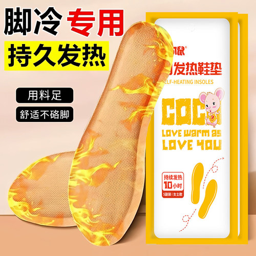 清】海氏海诺艾暖可可鼠自发热鞋垫男女用可行走暖脚身保暖加热HN