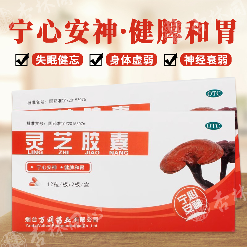 灵芝胶囊24粒失眠健忘身体虚弱神经衰弱健脾和胃失眠健忘FC