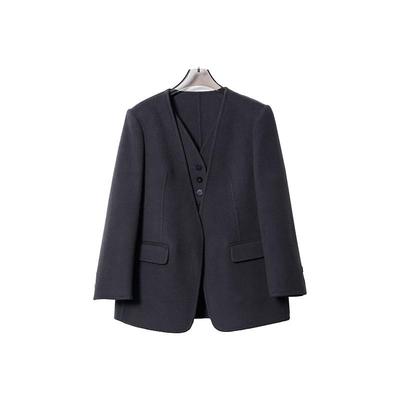 100%山羊绒假两件休闲西服外套