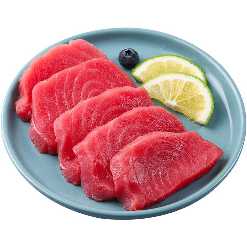 金枪鱼新鲜海鲜整条速冻鱼肉大脂块生鱼片日式香煎送芥末酱油