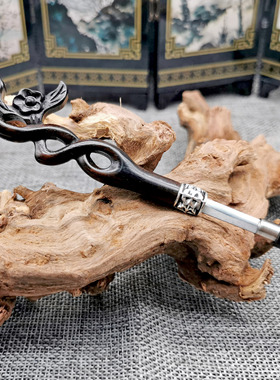 寒梅藏剑簪中剑盘发黑檀木刀簪古典汉服头饰防身发钗百搭蜻蜓手工