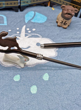 赤兔藏剑簪檀木簪子刻字盘发饰品发簪刀拆快递原创民族风簪中刀