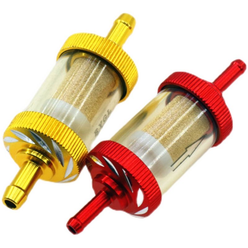 改装越野摩托车踏板通用汽油过滤器汽油滤芯透明玻璃可拆洗滤油杯