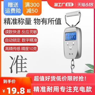 手提电子秤50kg迷你便携式 高精度家用厨房快递称小秤弹簧小型手拿