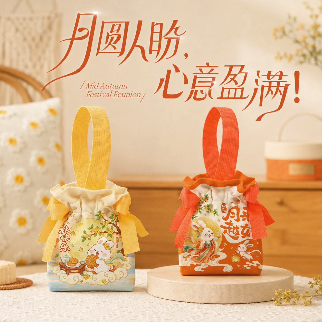 中秋节礼物送老师国风帆布手提袋图片