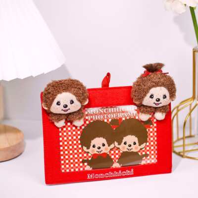 Monchhichi萌趣趣可爱相册框架台面相册架6寸照娃娃公仔毛绒