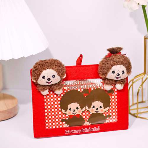 Monchhichi萌趣趣可爱相册框架台面相册架6寸照娃娃公仔毛绒