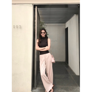 77store莱赛尔无袖T恤女2026新款夏季半高领修身冰丝背心上衣