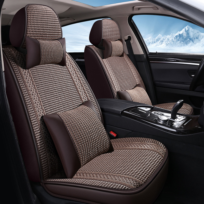 冰丝四季现代5座汽车坐垫座套