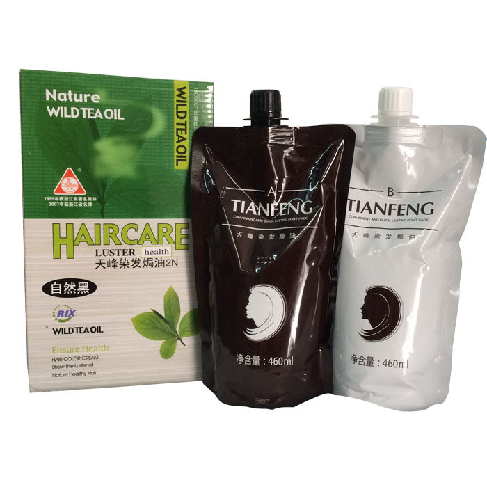 正品章华天峰染发焗油2n野茶油染发剂染发霜/膏460ml*2自然黑包邮
