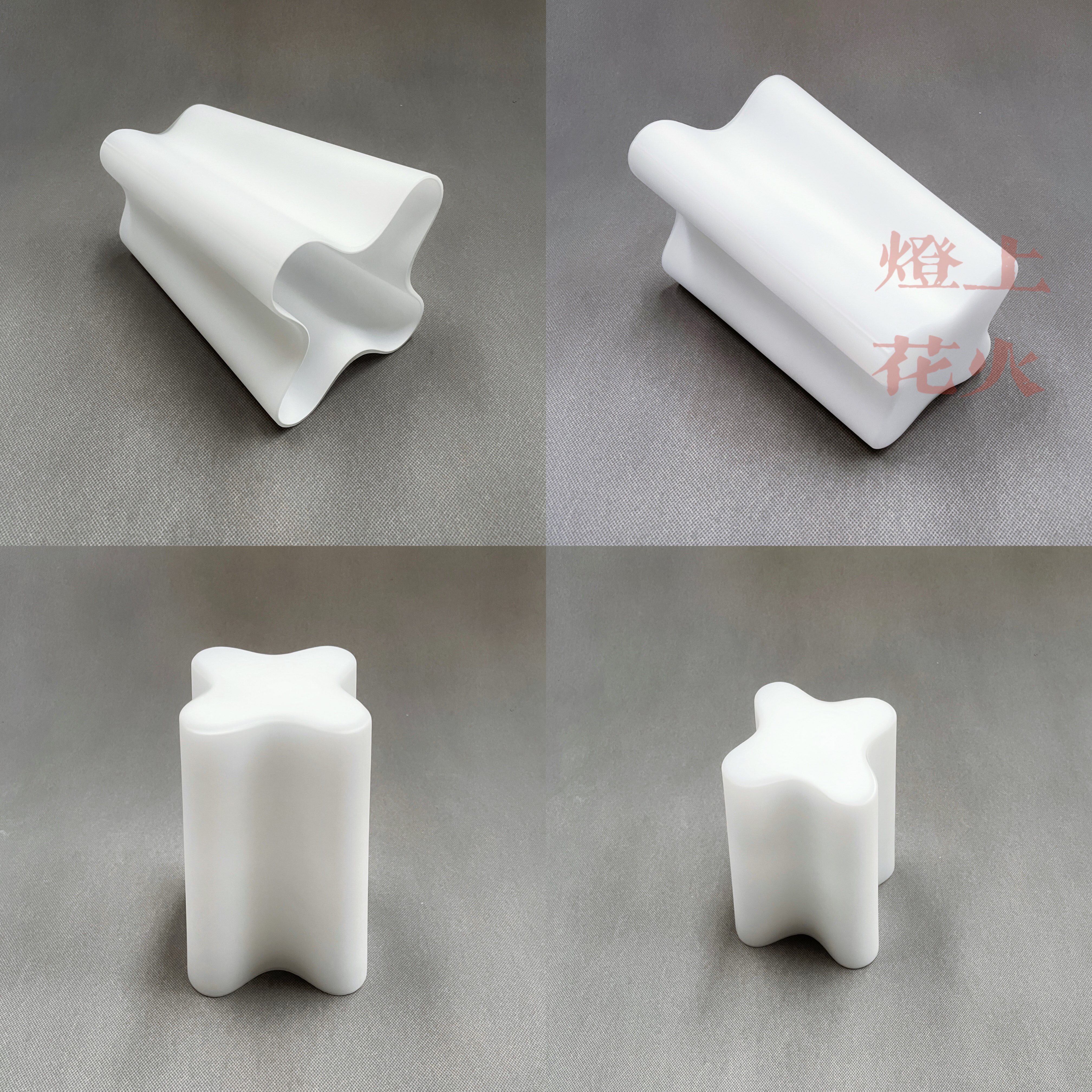 灯饰灯具玻璃配件 四瓣花朵奶白磨砂酸洗色 台灯吊灯壁灯床头灯罩