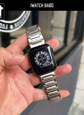 轻奢鹦鹉螺金属表带适用iwatchS10苹果手表S11applewatch表带男