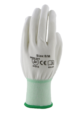 汉盾 HD-GP5013 13针涤纶白色PU涂掌透气防滑耐磨防护手套10付/打